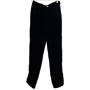 St. Maarten Velvet Pants Womens Size 8 Black Acetate Blend Made In USA Vintage
